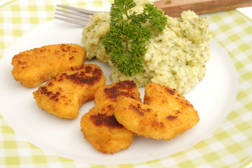 nuggets et purée