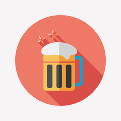 beer flat icon with long shadow