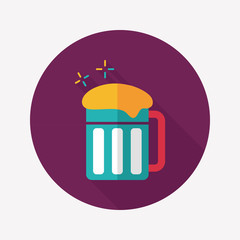 beer flat icon with long shadow