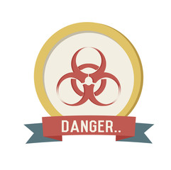 Danger symbol on white background,Retro colour concept