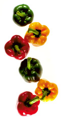 Bell peppers on background