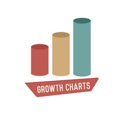 Growth chart concept design,retro design on white background