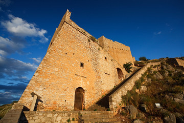 Palamidi castleabove the town of Nafplio, Peloponnese, Greece.