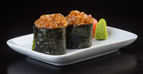 japanese cuisine. sushi on the background