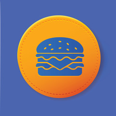 Hamburger symbol on button,vector