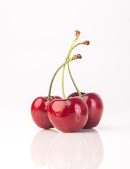 Fresh cherry berry on background