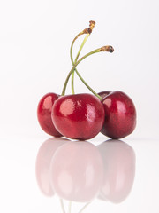 Fresh cherry berry on background
