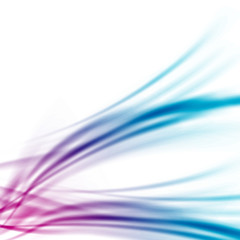 Bright blue red waves fume abstraction