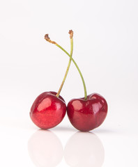 Fresh cherry berry on background
