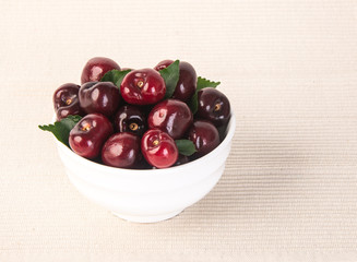 Fresh cherry berry on background