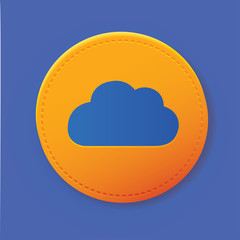 Cloud symbol on yellow button,vector