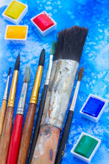 Obraz premium paints and brushes