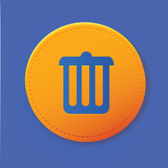 Bin symbol on yellow button,vector