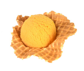 ice cream. mango ice cream on a background