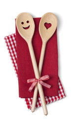 Two wooden cooking spoons