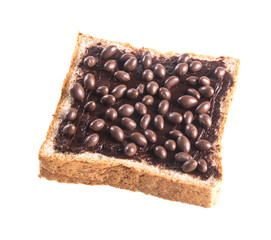 bread. slice of bread with chocolate cream