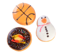 Assorted donuts donuts on a background