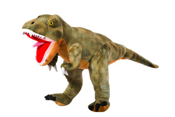 Dinosaurier Stofftier isoliert und freigestellt auf Weiß