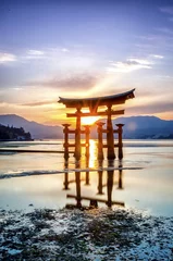 Afwasbaar Fotobehang Japan Torii-poort van Miyajima, Japan