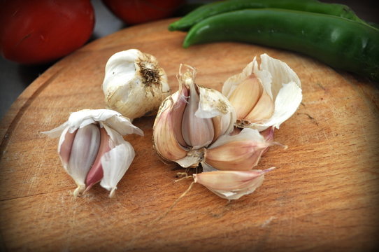 Organic garlic, natural medicine, antibiotic