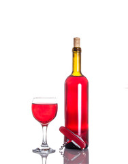 Opened wine bottle