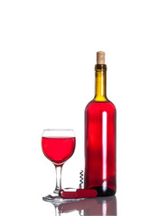 Opened wine bottle