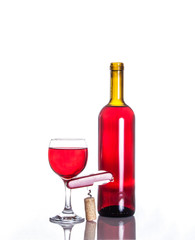 Opened wine bottle