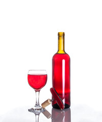 Opened wine bottle