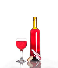 Opened wine bottle