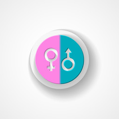 Male and female gender web icon
