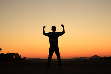 Fototapeta premium Man at Sunset
