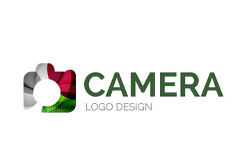 Camera logo design made of color pieces