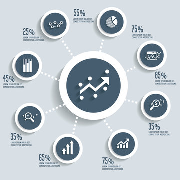 Analysis info graphic design concept dark version