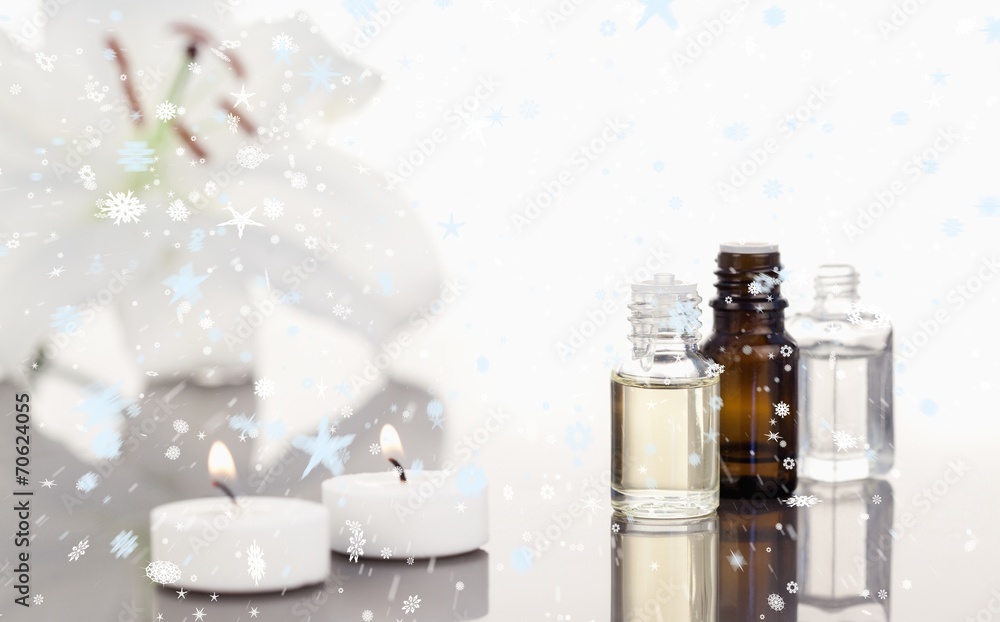 Poster composite image of snow falling