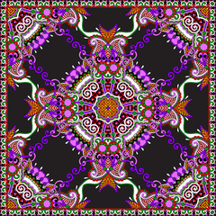 Traditional ornamental floral paisley bandanna