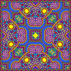 Traditional ornamental floral paisley bandanna