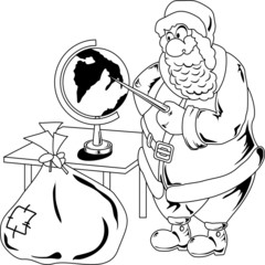 Santa Claus with globe