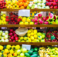 Fototapeta na wymiar Fake vegetables and fruits