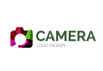 Camera logo design made of color pieces