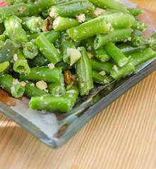 Fried green string beans with walnuts
