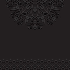 black vintage ornament background