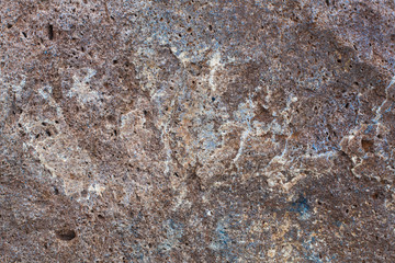 natural colored pattern on a single stone with moss and fungus w