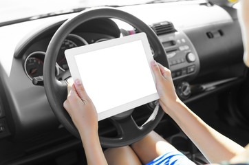 Car driver with tablet pc