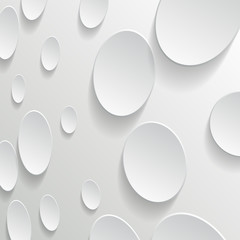 White circles on white background - vector illustration