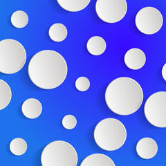 White circles on blue background - vector illustration