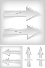 Set of white arrows - vector illustration
