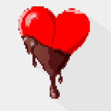 I love you, written with chocolite. Vector illustration.