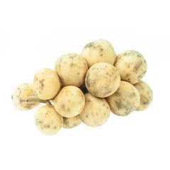 Longkong fruit on white background