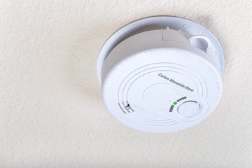 Carbon monoxide alarm mounted on the ceiling - 70629660