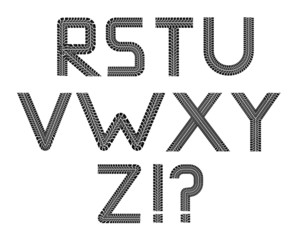 Tire tracks font